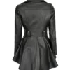 Gonzalez Women's Black Peplum Leather Jacket 02