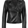 Kirsten Women's Black Asymmetrical Biker Jacket 04