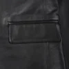 Men’s Black Leather Blazer Two Button Notch Lapel 05