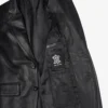 Men’s Black Leather Blazer Two Button Notch Lapel 06