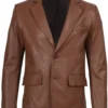 Men’s Cognac Brown Leather Blazer Real Leather Jacket 04
