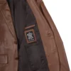 Men’s Cognac Brown Leather Blazer Two Button Jacket 05