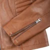 Rachel Women's Tan Café Racer Leather Jacket 05