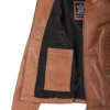 Rachel Women's Tan Café Racer Leather Jacket 06