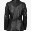 Vicenza Women’s Black Leather Blazer Two Button 02