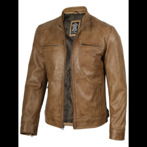men's brown racer jacket 01