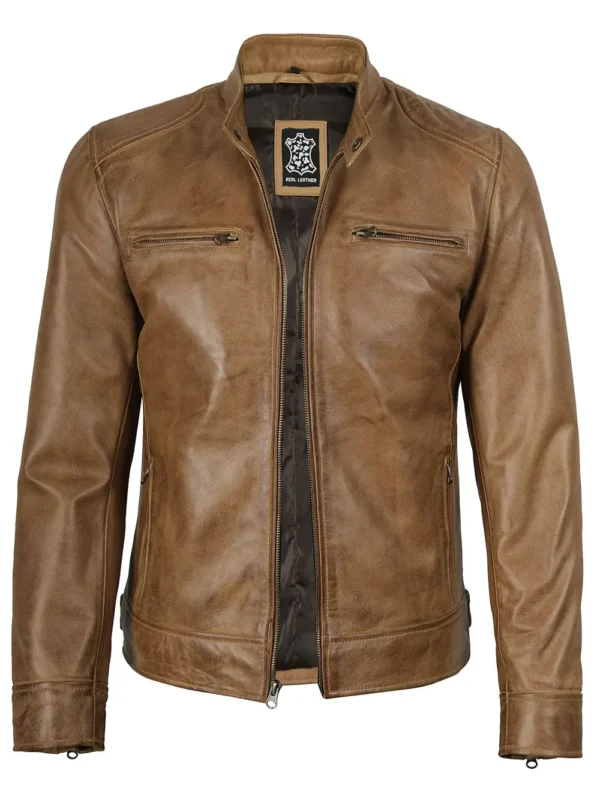 men's brown racer jacket 03