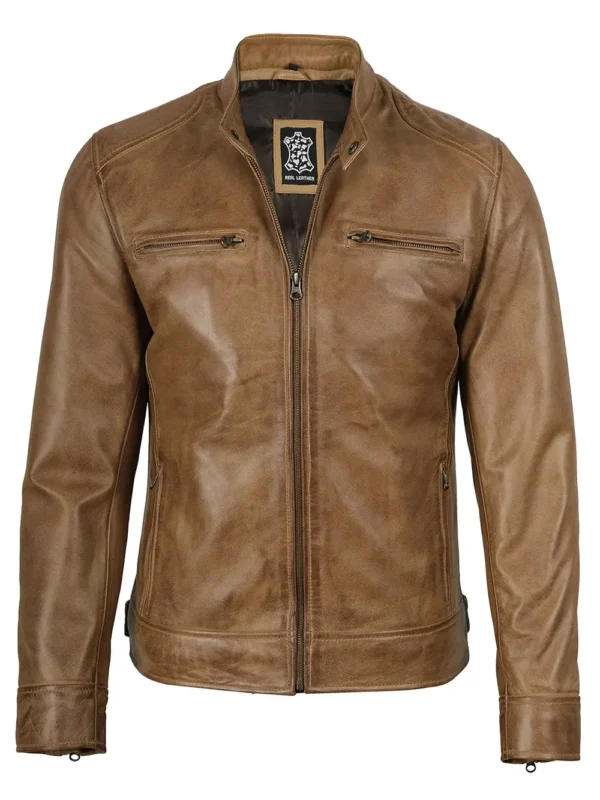 men's brown racer jacket 04