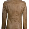 Women’s Camel Lambskin Leather Jacket Three Button 02