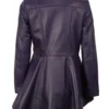 Women's Purple Peplum Leather Jacket – Asymmetrical Style 02