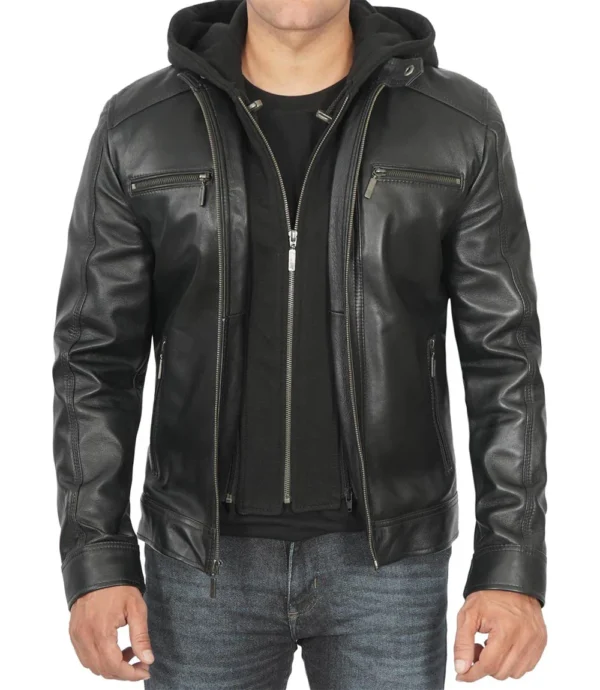 men's black hooded jacket 03