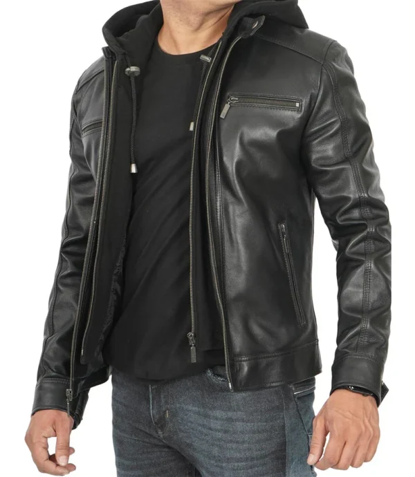 men's black hooded jacket 04