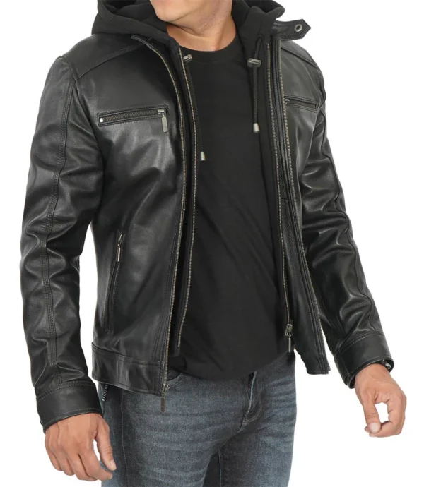 men's black hooded jacket 05