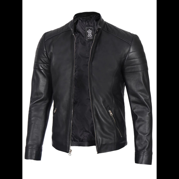 men's black racer jacket 01