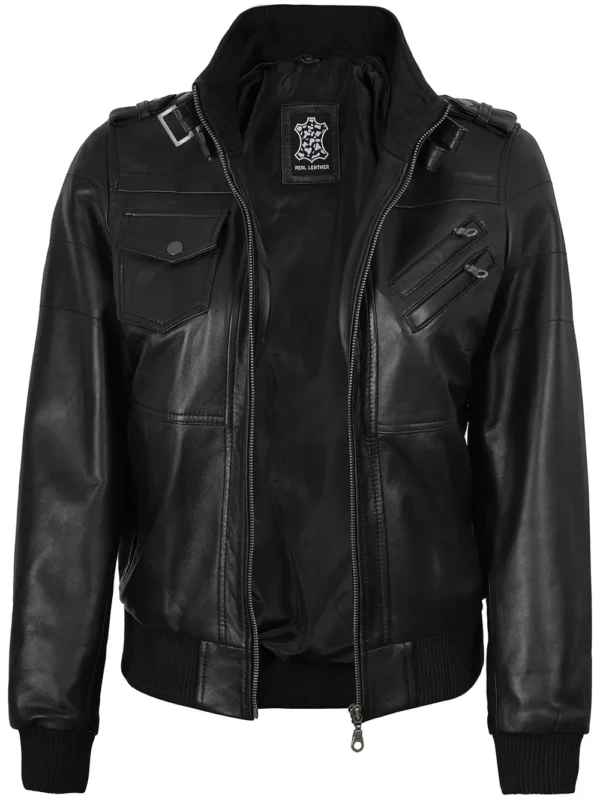 women's black leather jacket 02