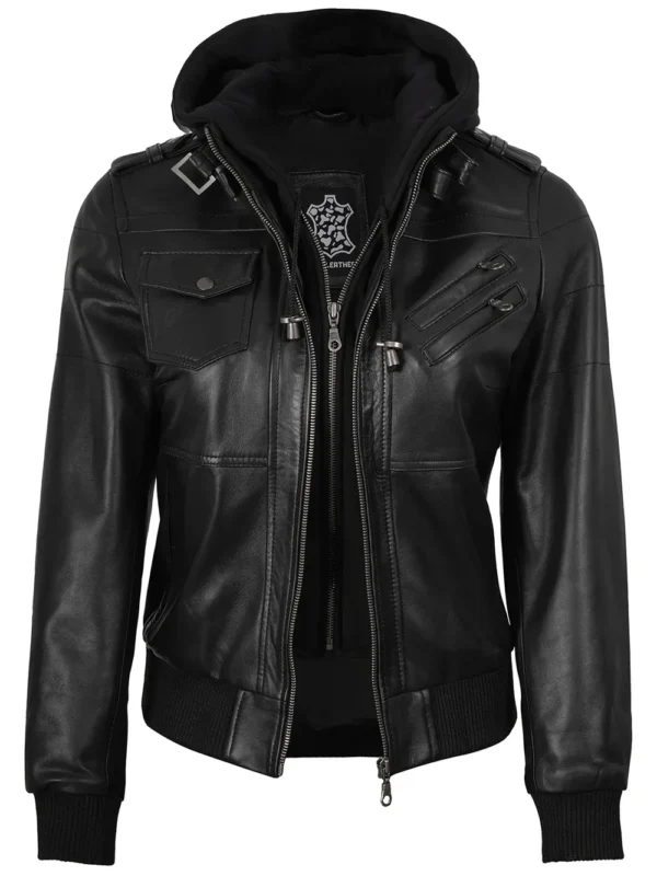 women's black leather jacket 05