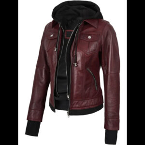 women's maroon leather jacket 01