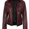 women's maroon leather jacket 03