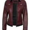 women's maroon leather jacket 04
