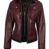 women's maroon leather jacket 05
