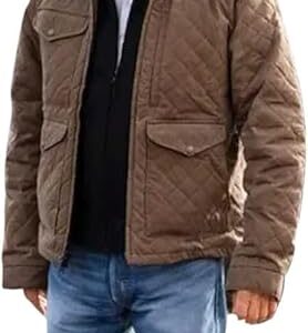 Men’s Kevin Costner Yellowstone Jacket Quilted Brown Cotton Jacket