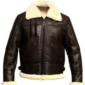 Mens B3 Bomber Aviator Shearling Leather Jacket