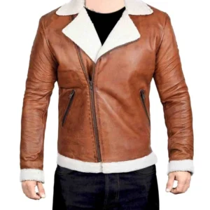 Michael B-3 Brown Leather Bomber Jacket
