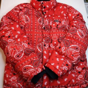 Red Bandana Puffer Jacket
