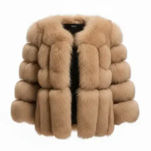 Women Premium Real Fox Fur Bubble Jacket